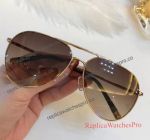 Replica Mont Blanc Brown Lens Gold Frame Sunglasses